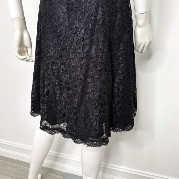 ML Monique Lhuillier Sweetheart Neckline Lace Overlay Cocktail Dress in Black - Picture 13 of 16